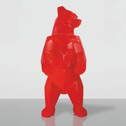 Casa Padrino scultura decorativa XXL orso rosso A. 190 cm - Figura decorativa astratta