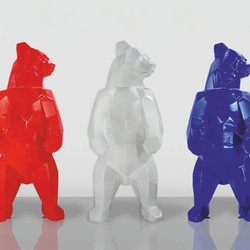 Casa Padrino scultura decorativa XXL orso rosso A. 190 cm - Figura decorativa astratta