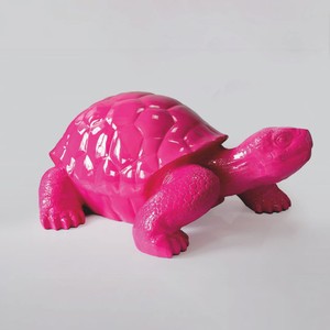 XXL Garten Deko Skulptur Figur Schildkröte Pink