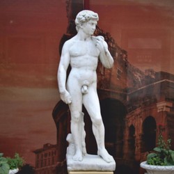 Casa Padrino scultura Art Nouveau del giardino uomo grigio A. 170 cm - Figura da giardino