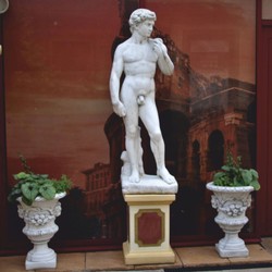 Casa Padrino scultura Art Nouveau del giardino uomo grigio A. 170 cm - Figura da giardino