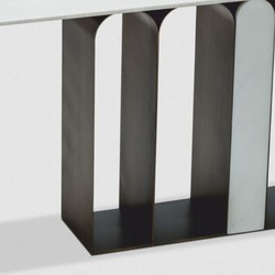 Casa Padrino consola de lujo de metal con tapa de mármol latón antiguo / blanco 150 cm