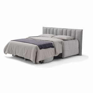 Casa Padrino Luxus Schlafsofa Grau 220 cm - Ausklappbares Wohnzimmer Sofa