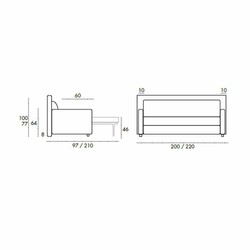 Casa Padrino canapé-lit de luxe gris 220 cm - Canapé de salon pliable