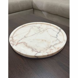 Casa Padrino plateau de service de luxe en marbre crème Ø 33,5 cm - Accessoires de gastronomie