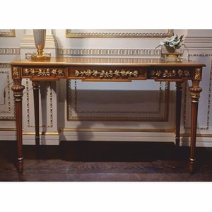 Casa Padrino console baroque de luxe en bois massif marron / or 130 cm - Meubles Baroques - Fabriqué en Italie