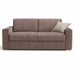 Ausklappbares Luxus Wohnzimmer Schlafsofa Braun Silber