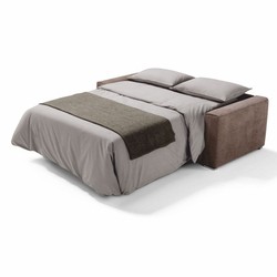 Casa Padrino canapé-lit de luxe marron / argent 218 cm - Canapé de salon pliable Casa Padrino canapé-lit de luxe marron / argent 218 cm - Canapé de salon pliable