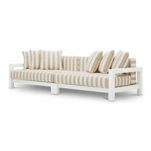Luxus Outdoor Garten Terrassen Hotel Sofa Matt Weiß Beige