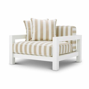 Luxus Outdoor Garten Terrassen Hotel Sessel Matt Weiß Beige