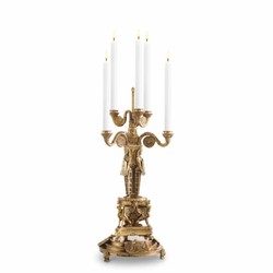 Casa Padrino portacandele barocco di lusso in stile egiziano ottone antico A. 52,5 cm