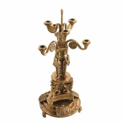 Casa Padrino portacandele barocco di lusso in stile egiziano ottone antico A. 52,5 cm