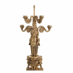 Casa Padrino portacandele barocco di lusso in stile egiziano ottone antico A. 52,5 cm