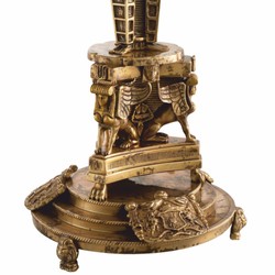 Casa Padrino portacandele barocco di lusso in stile egiziano ottone antico A. 52,5 cm