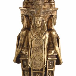 Casa Padrino portacandele barocco di lusso in stile egiziano ottone antico A. 52,5 cm
