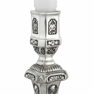 Casa Padrino Luxus Barock Kerzenständer im französischen Stil Antik Silber H. 24,5 cm