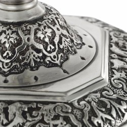 Casa Padrino porte-bougie baroque de luxe de style français argent antique H. 24,5 cm