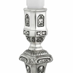 Casa Padrino porte-bougie baroque de luxe de style français argent antique H. 24,5 cm