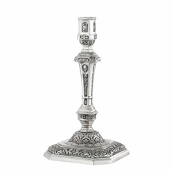 Casa Padrino porte-bougie baroque de luxe de style français argent antique H. 24,5 cm