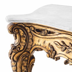 Casa Padrino Luxury Baroque Mahogany Console with Marble Top Antique Gold / White 125 cm
