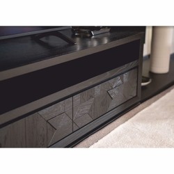 Casa Padrino armoire TV de luxe avec 3 tiroirs noir 226 cm - Meubles de salon & hôtel