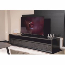 Casa Padrino armoire TV de luxe avec 3 tiroirs noir 226 cm - Meubles de salon & hôtel