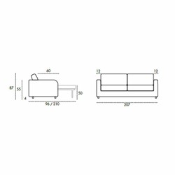 Casa Padrino sofá cama de lujo gris 207 cm - Sofá de salón plegable