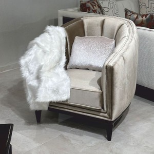 Casa Padrino Luxury Art Deco Velvet Armchair Olive Green / Dark Brown - Living Room Furniture