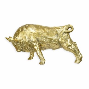 Casa Padrino escultura decorativa de lujo en bronce toro oro 44,4 cm - Figura de bronce