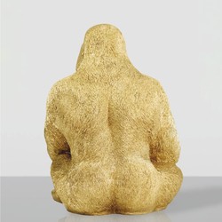 Deko Skulptur Figur Gorilla Affe Gold