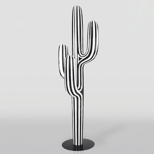 Casa Padrino cactus décoratif XXL blanc / noir H. 195 cm - Décoration de jardin
