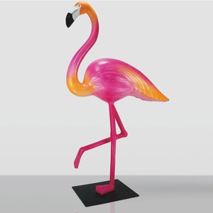 Casa Padrino XXL decorative sculpture flamingo pink / orange / black H. 210 cm - Garden figure