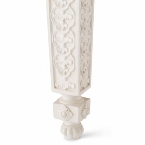 Casa Padrino Luxus Barock Mahagoni Konsole mit Marmorplatte Antik Weiß / Weiß 214 cm