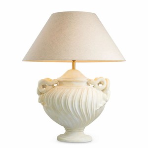 Casa Padrino lampe de table baroque de luxe blanc antique / laiton / crème Ø 80 x H. 97 cm