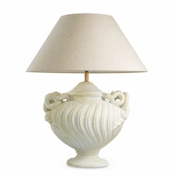Casa Padrino luxury baroque table lamp antique white / brass / cream Ø 80 x H. 97 cm