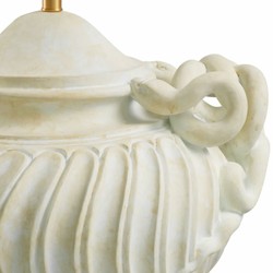 Casa Padrino luxury baroque table lamp antique white / brass / cream Ø 80 x H. 97 cm