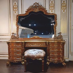 Casa Padrino set da toeletta barocco di lusso marrone / oro - Fatto in Italia