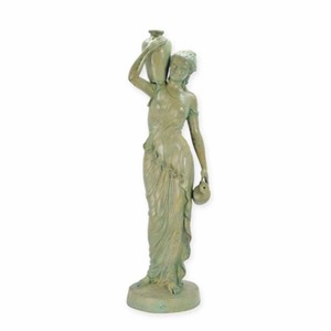 Casa Padrino sculpture gargouille Art Nouveau en bronze femme avec 2 cruches beige antique H. 101,5 cm