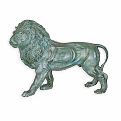 Bronze Deko Skulptur Figur Löwe Türkis Grau