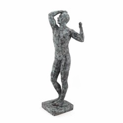 Casa Padrino sculpture décorative en bronze homme turquoise / noir H. 90 cm - Grande figure décorative