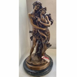 Casa Padrino Art Nouveau decorative bronze sculpture man and woman bronze / black H. 35 cm - Desk decoration