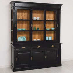 Casa Padrino armario de comedor de estilo campestre negro / marrón 180 x 51 x A. 220 cm Casa Padrino armario de comedor de estilo campestre negro / marrón 180 x 51 x A. 220 cm