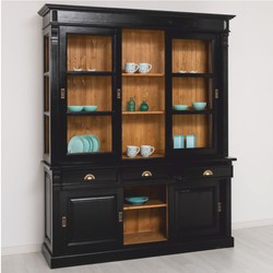 Casa Padrino armario de comedor de estilo campestre negro / marrón 180 x 51 x A. 220 cm Casa Padrino armario de comedor de estilo campestre negro / marrón 180 x 51 x A. 220 cm