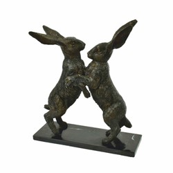 Casa Padrino escultura decorativa de bronce de lujo conejos A. 50 cm - Accesorios decorativos
