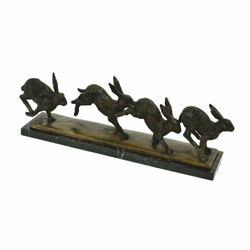 Luxus Deko Bronze Skulptur Figur Hasen