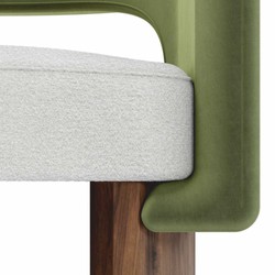 Luxus Esszimmer Stuhl mit Armlehnen Grün Weiß Braun
