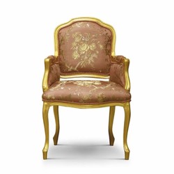 Casa Padrino Chaise de Salle à Manger Baroque de Luxe avec Accoudoirs Marron / Or - Fabriquée en Italie