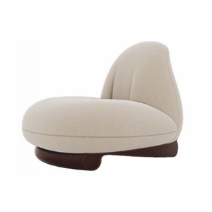 Casa Padrino luxury living room & hotel velvet armchair cream / dark brown - Luxury furniture