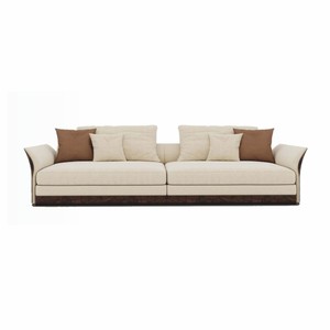 Luxus Wohnzimmer & Hotel Sofa Creme Dunkelbraun