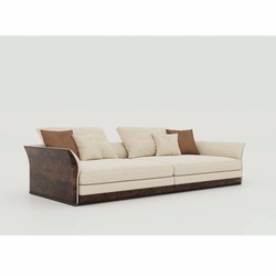 Luxus Wohnzimmer & Hotel Sofa Creme Dunkelbraun